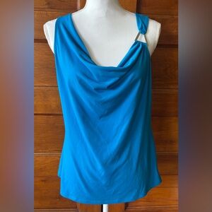 Michael Kors Teal Drape Neck Blouse